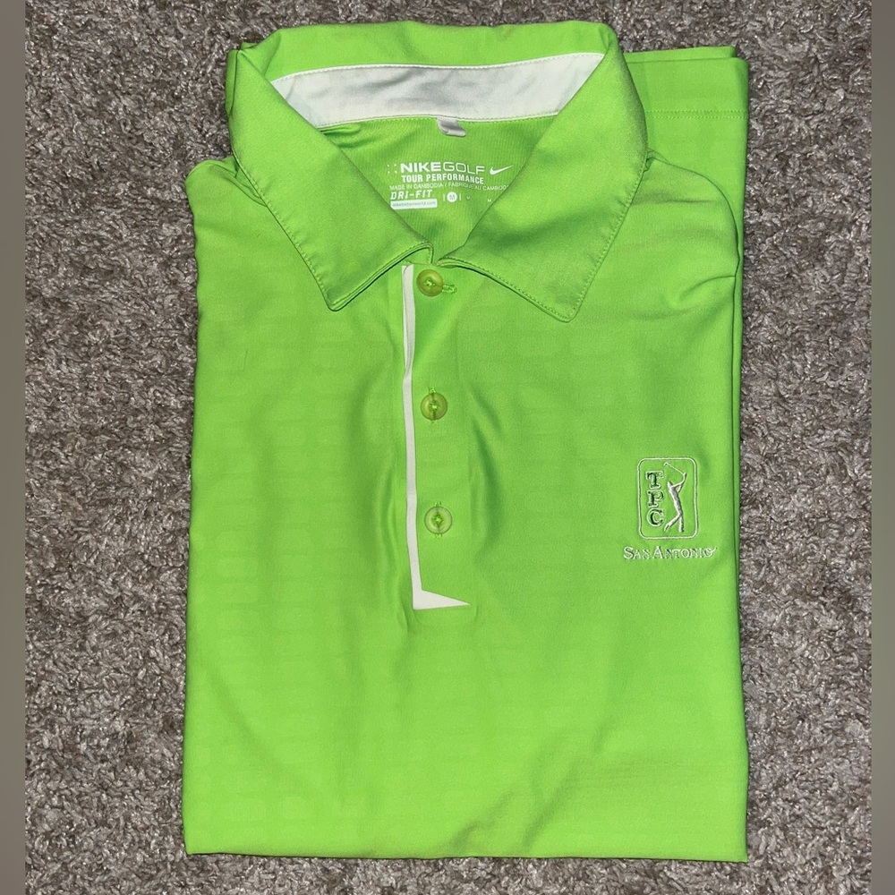 Medium Nike Golf Lime Green Dri-Fit Short Sleeve Polo